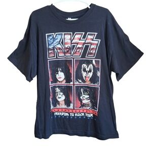 Kiss Freedom To Rock Tour 2016 SS Graphic Tee Black XL Music Band EUC